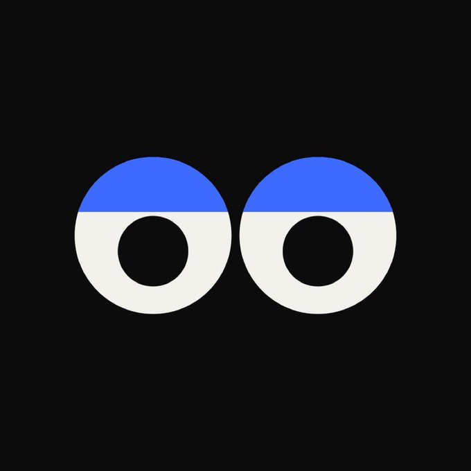 Two cartoonish eyes with blue upper halves stare out from a black background. The image appears to represent someone lurking or watching the thread, fitting the poster's request for a short $BLUF position with a cheeky, teasing tone.