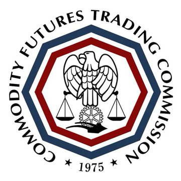 The image shows the official emblem of the Commodity Futures Trading Commission (CFTC), featuring a bald eagle perched on a scale, encircled by a heptagonal design and the text "Commodity Futures Trading Commission" along with the founding year "1975." This relates to the post as the CFTC is the regulatory body whose Chair, Selig, is urging markets to prepare for "mass tokenization" and continuous 24/7 trading.