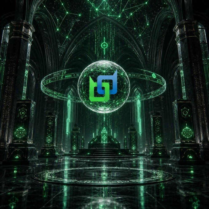 The image showcases the Beldex Coin (BDX) logo glowing green within a mystical, cathedral-like digital temple filled with constellation patterns and ancient stonework. It complements the post by visually conveying the project's mystical, fortress-like commitment to privacy—suggesting Beldex serves as a secure, almost sacred vault for protecting one's personal data and digital autonomy.