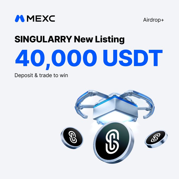 The image features an advertisement for Singularry Airdrop+ trading pairs, with a focus on the 40,000 USDT reward pool that will be available starting from June 1st through June 15th. The campaign aims to attract users by offering a substantial reward in exchange for participating in the trading activity.