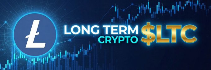 The image features a banner with a blue background, which has a white circle containing a blue dollar sign inside of it. The text "Long term crypto" is written above the circle, and below it, there's another text that reads "LTC". This combination of elements suggests that the image might be related to cryptocurrency or long-term investing in digital assets like Bitcoin.