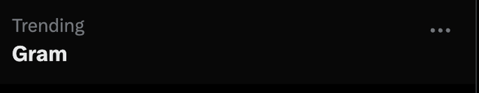 A minimal graphic with the text 'Trending' above the word 'Gram' on a dark background.