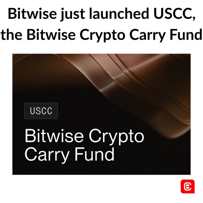 "Bitwise just launched USCC, the Bitwise Crypto Carry Fund."