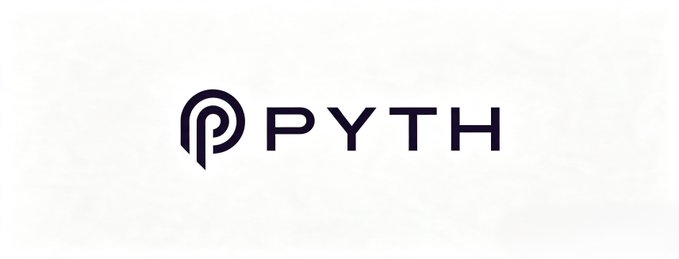 White background displaying the Pyth Network logo in dark blue text with its stylized 'P' symbol.