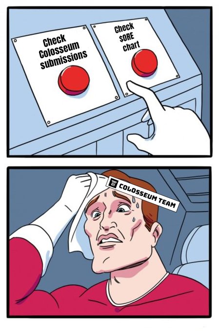 A cartoon man with a red shirt and white towel holds a checkbox, while another cartoon man with a red button has a chart on his head.