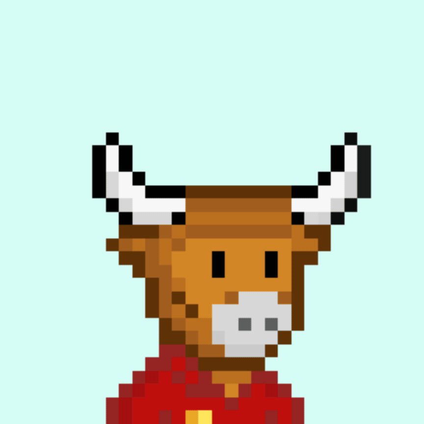 The image features a cartoon cow wearing a red shirt, standing against a light blue background. The caption below the image reads "Collabs are officially OPEN! Let us know in the comments which community should get Max Allocation". This suggests that there is an ongoing discussion or collaboration related to the allocation of resources for a specific project or team within the gaming community.

The cow's position and attire make it the central focus of the image, while the text provides context about the ongoing conversation surrounding the project or team involved in the game development process.