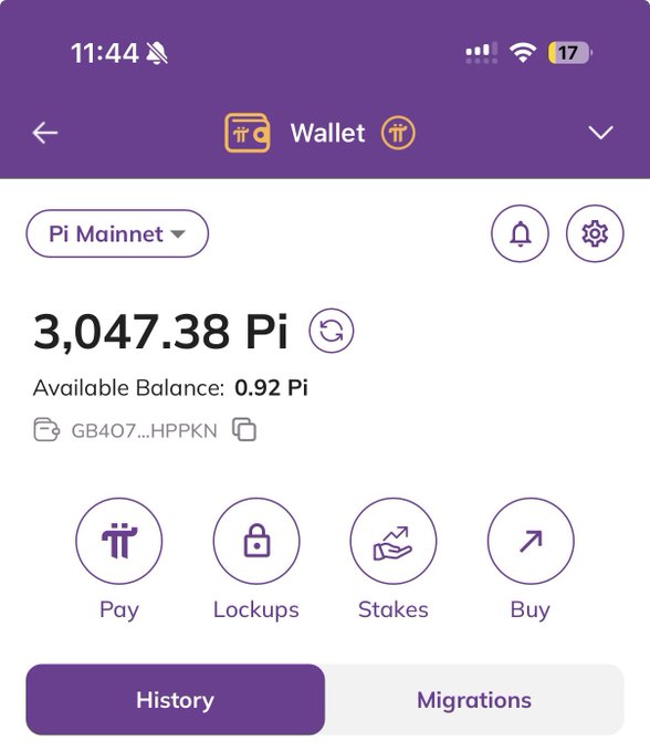 A screenshot of a Pi cryptocurrency wallet on the Pi Mainnet shows a total balance of 3,047.38 Pi with an available balance of 0.92 Pi to claim, supporting the post's reminder to check wallets for unclaimed Pi tokens. The interface displays wallet address starting with "GB407...HPPKN" alongside options for Pay, Lockups, Stakes, and Buy.