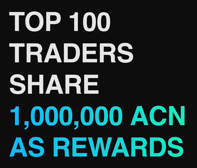 The image is a promotional graphic with bold text reading "Police examine video of anti-migrant activist slashing dinghy with knife," referencing a related news story, while the accompanying post highlights a vMakers trading competition where the top 100 traders share 1,000,000 ACN as rewards, with real-time leaderboard tracking on visionmakers.io. The juxtaposition contrasts real-world events with the crypto trading incentive.