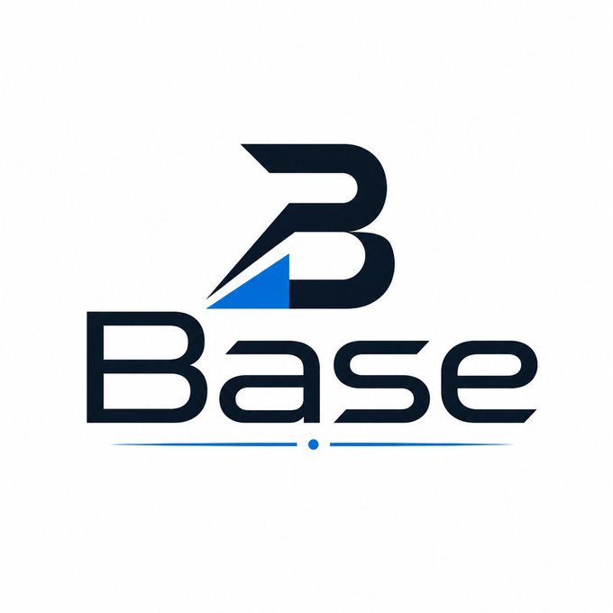 The image features a logo for a company named "Base" that uses blue and black colors, with the word "BASE" written in white letters. The logo also includes a small blue arrow pointing upwards, which adds a touch of creativity to the design. The text "want to learn about @base?" is displayed below the logo, indicating that the company offers information or resources related to blockchain technology and cryptocurrency.