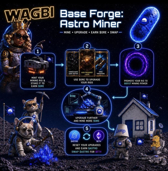 The image features a poster for a video game called "Base Forge" that takes place in outer space, with characters from various planets such as Earth, Mars, and Venus. The poster includes a detailed map of the game's progression through different stages, including mining, upgrading, and swapping items to progress through each stage. The game is designed to be played on a PC using the Steam platform.