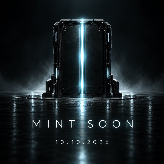 A promotional graphic reads 'MINT SOON' with the date 10.10.2026, showing a metallic vault door opening with a glowing light beam.