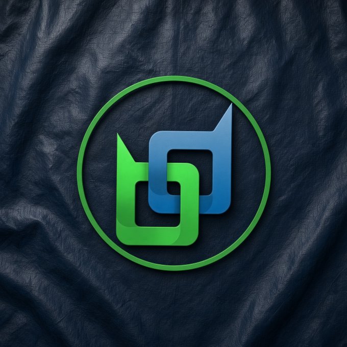 The image shows a logo featuring two interlocking shapes—one green and one blue—forming a stylized design within a green circular border, set against a dark textured background. It appears to represent the collaboration between Nucleus and Beldex, two blockchain projects highlighted in the accompanying post as innovative forces in reputation measurement and privacy infrastructure, respectively.