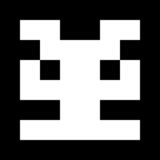 A black and white pixelated alien-style character with large square eyes and a wide body is displayed against a black background, evoking the "Rare Friends" NFT aesthetic mentioned in the caption "feeling kind of @RareFriendsNFT today."