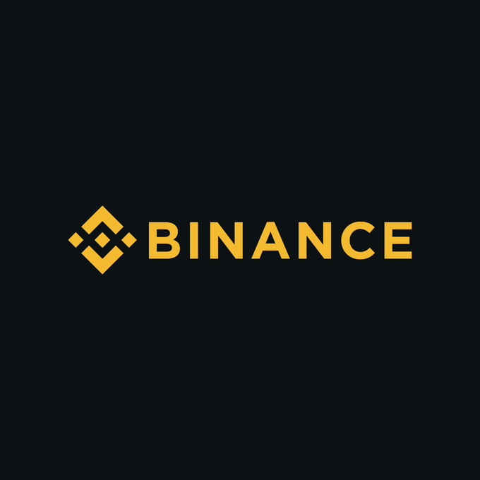 The image shows the Binance logo, featuring its iconic gold diamond-shaped emblem alongside the word "BINANCE" in gold lettering on a black background. This visual directly complements the post's news about Binance's platform reaching over $1 billion in assets under management (AUM) for tokenized stocks.