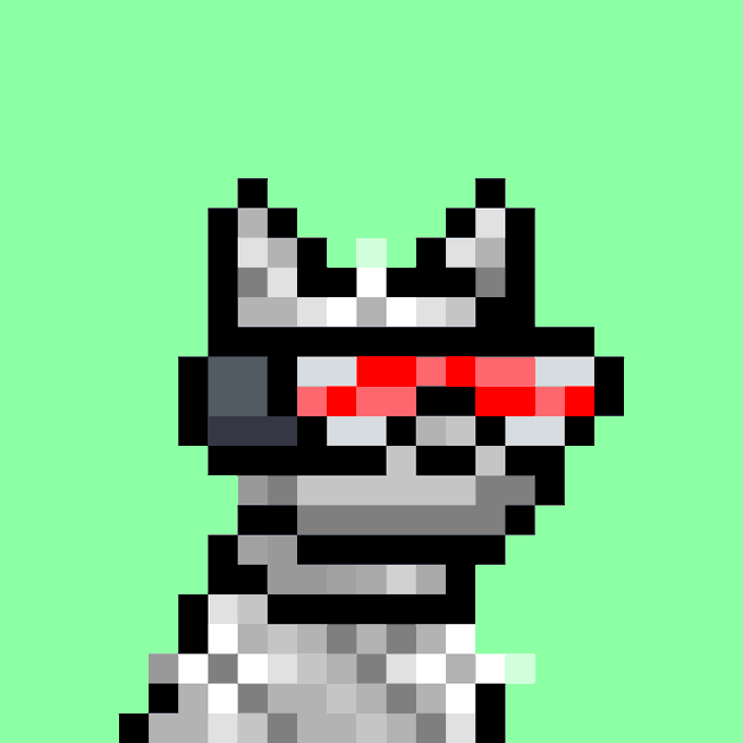 A pixel art illustration of a gray and white dog wearing a red bandana and a horned helmet, representing Doginal Dog #9275 from the Doginal Dogs collection, which sold for 40,067 DOGE ($2,969 USD) on market.doginaldogs.com.