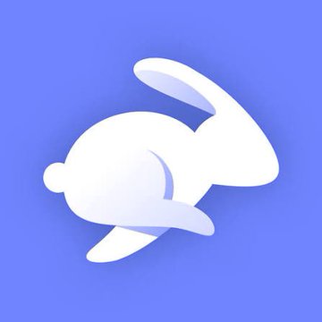 The image features a white rabbit, which appears to be a cartoon or 3D rendering of a rabbit, positioned against a blue background. The rabbit has its head turned to the left side of the frame. There are no texts present in the image. The main focus is on the rabbit and its surroundings.