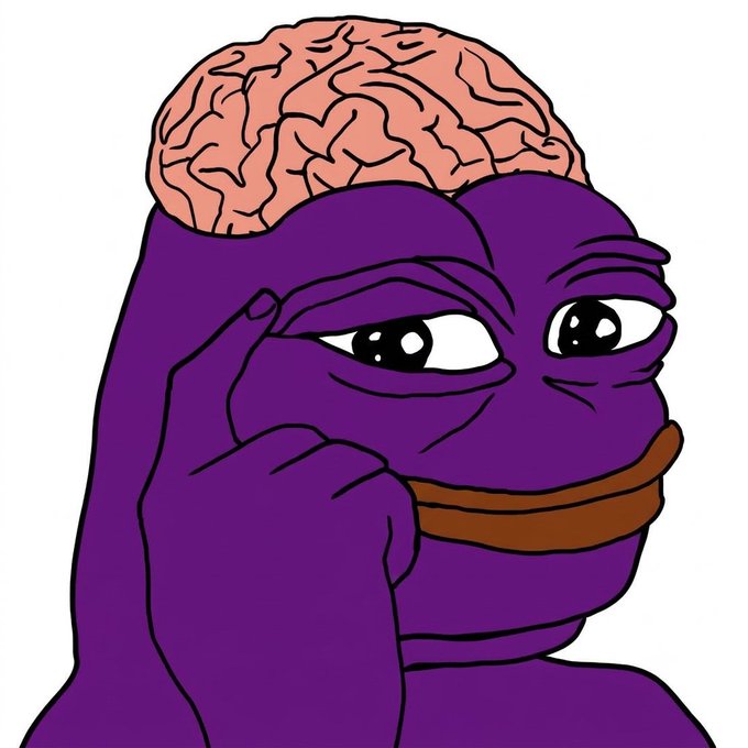 A cartoon illustration shows a purple humanoid character holding a finger to its temple, with its brain visible and exposed at the top of its head.
