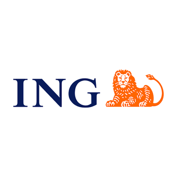 The image displays the ING bank logo, featuring the bold blue letters "ING" alongside an orange lion mascot. It relates to the post by identifying ING as the financial institution issuing the cautionary Bitcoin technical analysis, warning that the cryptocurrency's long-term downtrend persists despite its recent rebound.
