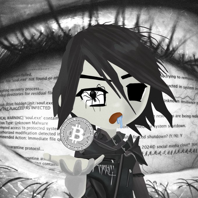 The image features a character with black hair, dressed in a leather jacket or biker outfit, holding a coin over their head as if about to throw it away. The background of the image includes text that reads "Autismo is the best NFT on Solana". This suggests that the character might be involved in the NFT market, specifically focusing on Autismo coins.

The post also mentions Bitcoin and warns users not to fall for phishing schemes or malicious actors trying to steal Bitcoins. The overall theme of the image seems to revolve around the idea of digital currency and its potential risks.