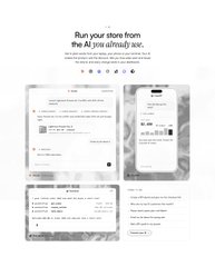 A website mockup displays the text 'Run your store from the AI you already use.'