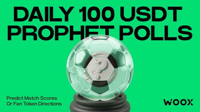 The image features a soccer ball with a question mark on it, which appears to be a trophy or award. The text above the soccer ball reads "Daily 100 USDT Prophet Polls", indicating that there are polls being conducted for predicting the outcome of the World Cup. The image also includes a link to a post on Telegram where people can cast their vote by sharing their predictions about the soccer match scores and broken-even directions, with the goal of winning a 100 USDT bonus.