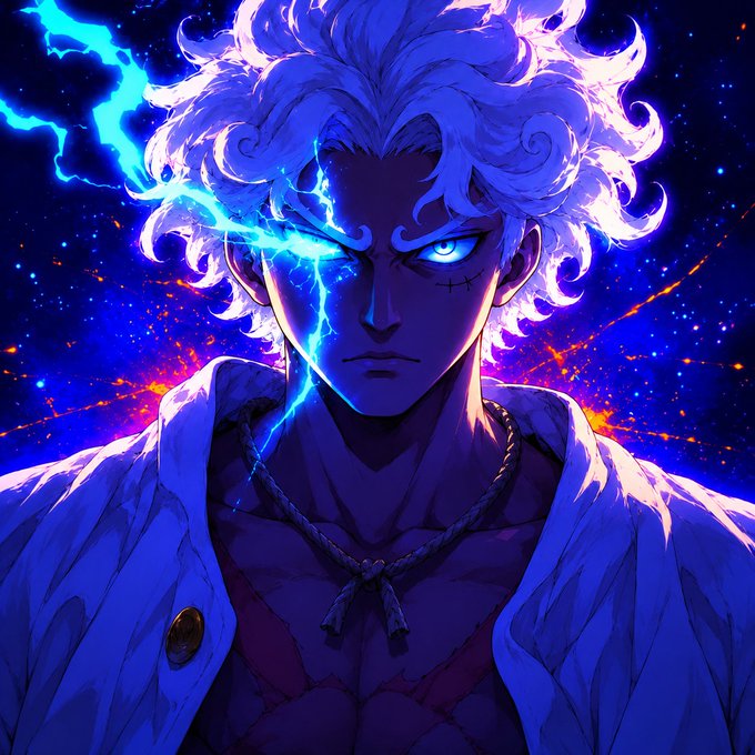 A powerful anime-style figure with glowing white hair and intense blue eyes radiates electric blue energy across a cosmic, star-filled background, embodying the unstoppable, focused energy of late-night Web3 builders. The image visually reinforces the post's message of resilience and quiet preparation during the "off-hours" before the next big crypto move.