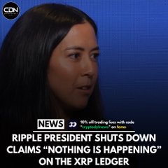 Ripple President Monica Long appears in a news segment on CCN, pushing back against claims of inactivity on the XRP Ledger by highlighting the platform's expanding ecosystem in DeFi, wallets, and tokenization. The "33" timestamp and "crypto" branding suggest this is part of a digital news broadcast covering cryptocurrency developments.