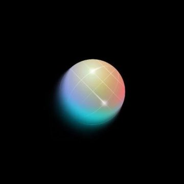 A glowing, iridescent sphere with a subtle diamond pattern floats against a black background, visually evoking the polished, futuristic aesthetic of the Solana blockchain's "World" prediction market.