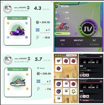 The image shows four different screens, each displaying a unique game or activity related to shoes. The first screen features a purple shoe with a black label, while the second screen displays an orange shoe with a white label. The third screen showcases a pink shoe with a black label, and the fourth screen displays a green shoe with a white label. These screens are part of a larger post that provides information about the games or activities related to shoes, such as their names, descriptions, and scores.