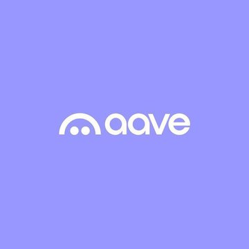 The image shows the Aave logo (white text "aave" with a stylized rainbow/dome icon) centered on a solid light purple/lavender background. The image serves as branding accompanying the announcement that Aave, a major DeFi lending protocol, has adopted Chainlink CCIP for cross-chain infrastructure in its new mobile app.
