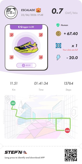 The image features a step-by-step guide for a fitness app, which includes a map of an urban area with buildings and a path. The app's purpose is to help users track their steps taken during a run or walk by providing them with information about the distance covered and the time spent walking. The post also mentions that the app has been downloaded by 42 people in the last 24 hours, indicating its popularity among fitness enthusiasts.