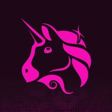 A stylized magenta unicorn head logo on a dark dotted background, the branding for Uniswap. The image complements the post about Uniswap's Robinhood launchpad activity, highlighting the platform's role in driving token launches and substantial trading volume.