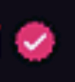 A pixelated pink circle with a white checkmark floats on a dark background, symbolizing confirmation of the bullish sentiment conveyed by the phrase "it's bull szn" (bull season), indicating a positive market outlook.