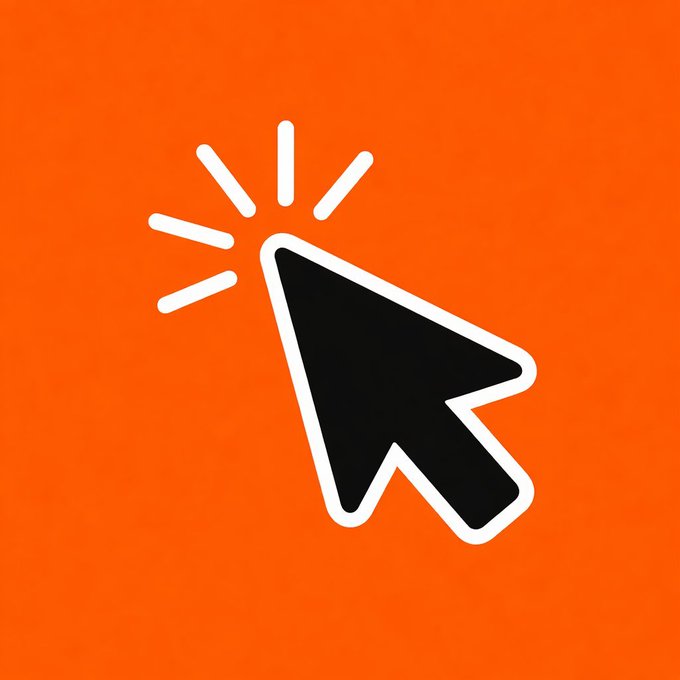 A black cursor arrow with click lines appears on a bright orange background, symbolizing the simple one-click process of launching a chain with Caldera. The image visually reinforces the post's message that deploying with Caldera is as easy as a single click.