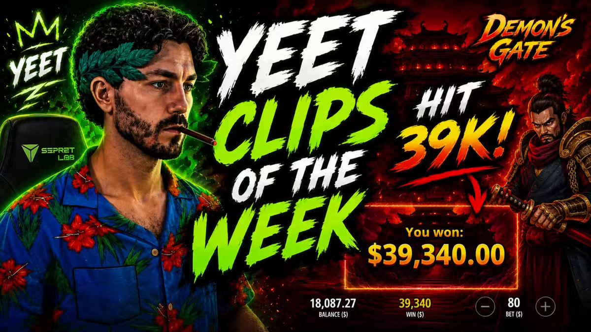 A video game advertisement features two characters, one of them wearing a red shirt and holding a sword while the other character has his hand raised, as if waving at the viewer. The text in the advertisement indicates that the player won $39,340 during gameplay. Another text on the screen says "Yeet clips hit 3959k". In addition to this information, there is a tagline that reads "This one spin changed my life", suggesting that the video game has impacted someone's life positively. The image also shows an update or new content with a "like" button at the bottom of it, which might encourage players to share their experiences and recommend the video game.