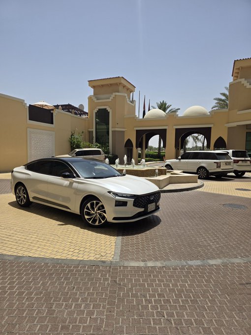 The image features a white car parked next to a building, with another white car visible further back. In front of these cars, there are two palm trees, adding a tropical touch to the scene. The text "GM to everyone gambling today!" is written in the corner of the image, which seems to be related to the current situation or event taking place at this location.

The main focus of the image is on the white car parked next to the building and the palm trees nearby. There are no people visible in the scene, but it appears that there might have been a gathering or an event involving the cars.