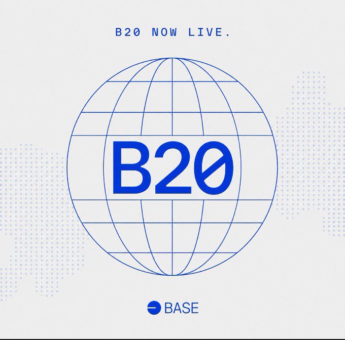 A promotional graphic featuring a blue wireframe globe with the text 'B2O NOW LIVE.' and the Base logo, indicating the launch of a new Base network token.