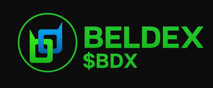 Beldex logo with the ticker "$BDX" displayed in green on a black background. The image relates to the post by visually identifying the cryptocurrency being discussed, @BeldexCoin, and its associated $BDX ticker.