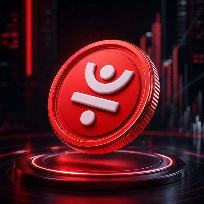 A red coin displaying the JustLend DAO logo rests on a glowing platform against a dark, chart-filled background, visually reinforcing the post's theme of accessible DeFi lending and borrowing liquidity on the TRON network.