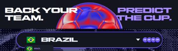 The image features a banner that reads "Back Your Team Predict the Cup." The background of the banner is black, and there's a soccer ball placed at the center of the image. The text on the banner includes the words "back your team" and "predict the cup," suggesting that the image might be related to a sports event or competition involving soccer teams.
