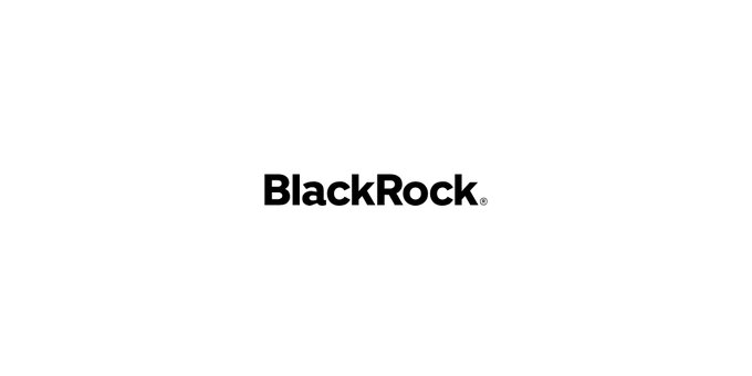 The image displays the BlackRock logo, representing the asset management firm whose iShares Bitcoin Trust (IBIT) has become the leading spot Bitcoin ETF, holding approximately 734,000 BTC—surpassing Fidelity's FBTC by over 550,000 BTC and trailing only Strategy's 843,775 BTC among public holders.