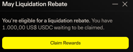 "Weekend check-In At the start of this month, I was able to claim my liquidation rebate from @DecibelTrade. Last month’s market was brutal. I entered on the wrong side, got liquidated, and took a pretty expensive lesson. But what impressed me is that Decibel has a mechanism that". Focus on what's happening in the image and how it relates to the post.
