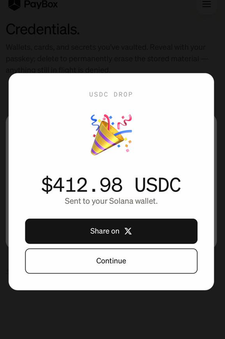 A USDC drop of $412.98 has been sent to a Solana wallet, coinciding with the accompanying post's mention of a "Free Airdrop szn."