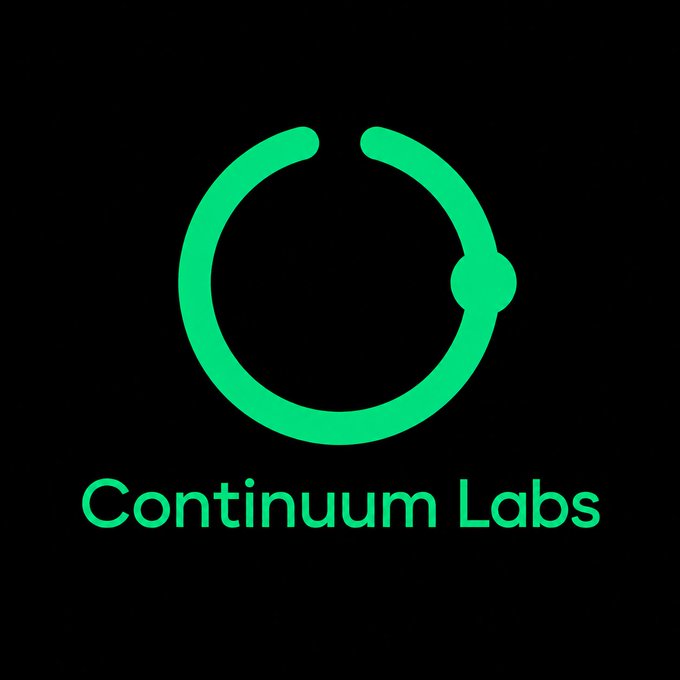 A logo featuring a green circular outline with a small dot on the right side, with the text 'Continuum Labs' displayed below in green on a black background.