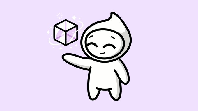 The image features a cartoon character dressed in a white outfit with a face and arms, holding up a cube of liquidium that has been transformed into a diamond shape by a magical force. The background color of the image is purple, which complements the white attire of the character. The caption below the image provides information about the post it belongs to, stating that it discusses Liquidium's new SDK and how it can be used for Bitcoin-backed loans, quotes, transfers, account flows, and positions.