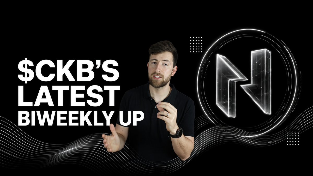 A man in a black polo shirt speaking in front of a dark background with the bold text '$CKB'S LATEST BIWEEKLY UP' and a metallic circular logo featuring stylized arrows.
