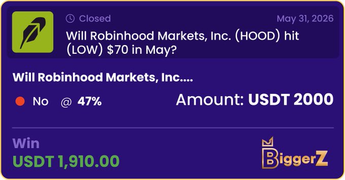 The image has a white background with some text written in red and green colors. The text appears to be about Robinhood Markets as well as other stock-related information, such as the amount of money won or lost, and more details on when the user made their investment choice. The main focus is on the fact that Robinhood Markets hit $70 low in May 2016.