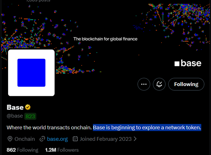 The image shows a social media post by Base, which is an organization related to cryptocurrency. The post contains information about becoming eligible for airdrops, specifically about the @base app. The main message of the post is that users should keep their wallet active in order to receive tokens from the @base app. This can be achieved through the use of the Mini app, which is available inside the @baseapp.