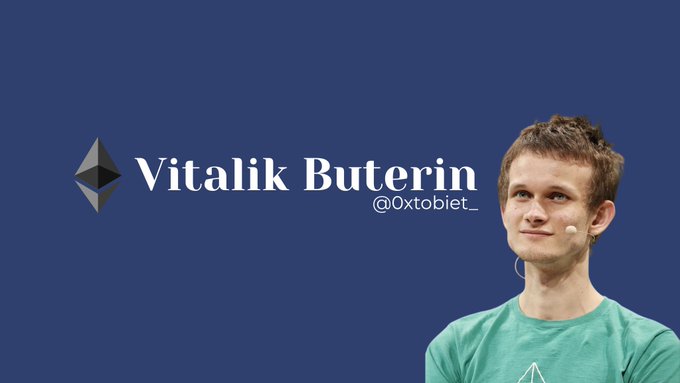 A graphic featuring Vitalik Buterin, co-founder of Ethereum, alongside the Ethereum logo and a stylized "@0xtobiet_" handle, directly addressing the post's question about what Vitalik is doing as Ethereum's price remains stagnant despite high trading volume.