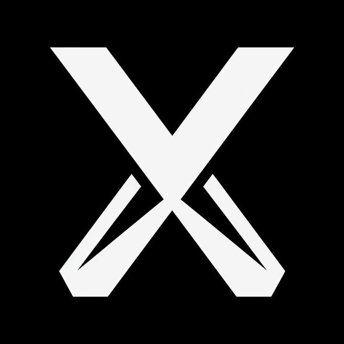 A minimalist black and white logo featuring a stylized letter 'X' with crossing diagonal lines.
